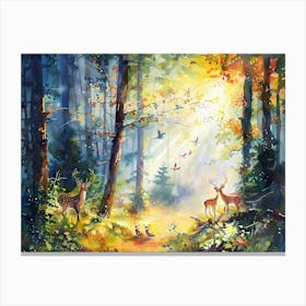 Deer In The Forest 5 Canvas Print