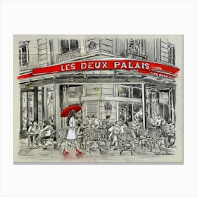 Down At Les Deux Palais Canvas Print