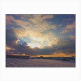 Sunset In Winter Canvas Print