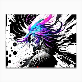 Man With Colorful Hair 1 Canvas Print