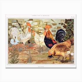 Roosters And Hens From The Animal In The Decoration (1897), Maurice Pillard Verneuil Canvas Print