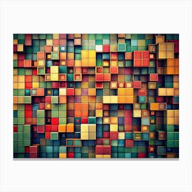 Abstract Colorful 3d Cube Pattern Canvas Print