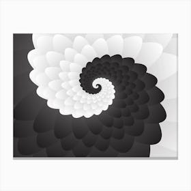 Monochrome Spiral Pattern High Res Canvas Print