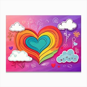 Rainbow Heart 6 Canvas Print