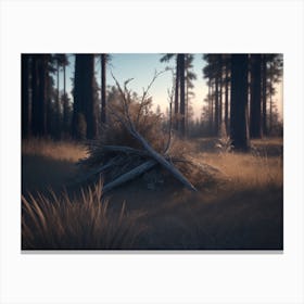 The Forest Of Withered Grass And Standing Dead Trees Canvas Print