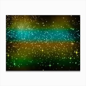 Gold, Teal, Green Shining Star Background Canvas Print