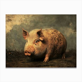 Pig on a Farm Canvas Print