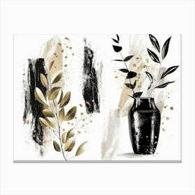 Black And Gold 94 Canvas Print