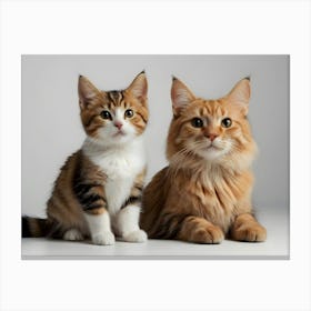 Cats On White 6 Canvas Print