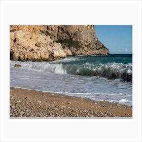 Foaming waves meet the Mediterranean coast Canvas Print