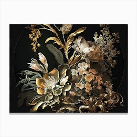 Flowers In A Vase Elegant Canvas Print