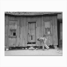 Rear Of Sharecropper S Cabin, Southeast Missouri Farms By Russell Lee Canvas Print