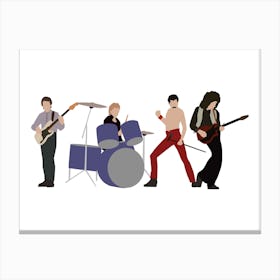 Queen Band Line Up On Stage Canvas Print