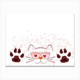 Valentine'S Day Cat Canvas Print