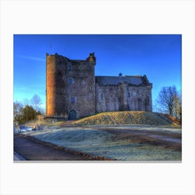 Doune castle in winter Canvas Print