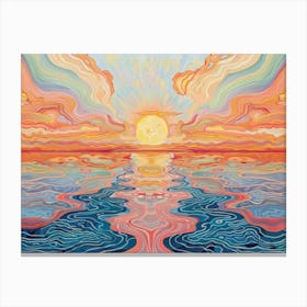 Sunset Over The Ocean 58 Canvas Print