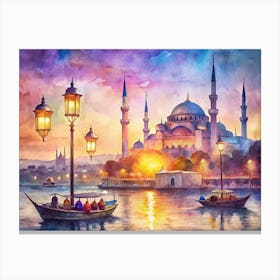 Blue Mosque At Dusk Canvas Print