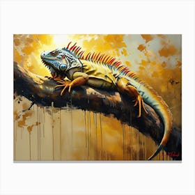 A Majestic Golden Iguana Lizard Pt. 3 Canvas Print