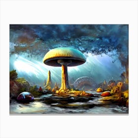 Alien Mushroom In The Forest Canvas Print