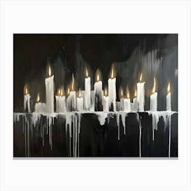 Candles On A Black Canvas Canvas Print