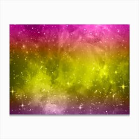 Purple Pink Green Galaxy Space Background Canvas Print
