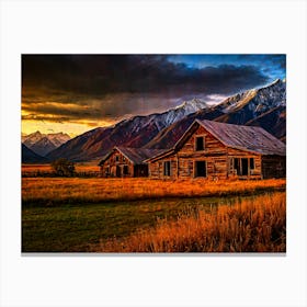 Old Barn At Sunset Canvas Print