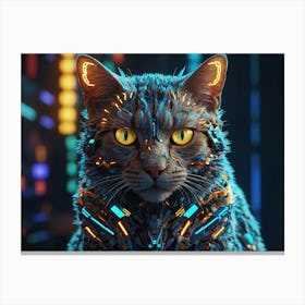 Cyber Cat 4 Canvas Print