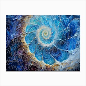 Mathematical Nautilus in the Abyss of Fractal Illusions Canvas Print