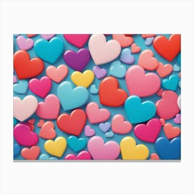 Colorful Hearts 1 Canvas Print