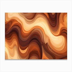 Abstract Brown And Beige Flowing Waves Pattern Background Canvas Print