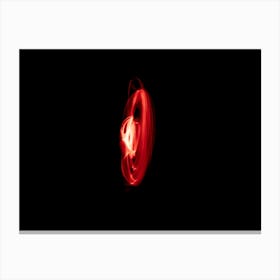 Glowing Abstract Curved Red Lines Canvas Print