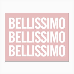 Bellissimo - Pink And White Canvas Print