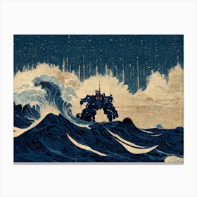 Optimus Prime Anime Hokusai The Great Wave Canvas Print