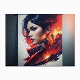 Girl With A Sword Canvas Print