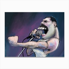 Freddie Mercury Caricature Canvas Print