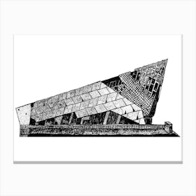 The Deep, Hull, East Yorkshire Landmark, Black and White Illustration Print Leinwandbild