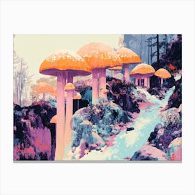 Forest Of Mushrooms Canvas Print