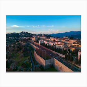 Bergamo Città Alta palazzi Art Print Canvas Print