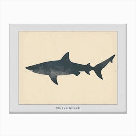 Nurse Shark Grey Silhouette 4 Poster Canvas Print