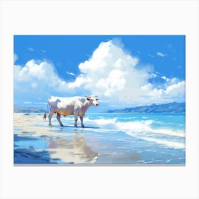 Cow On The Beach 3 Canvas Print