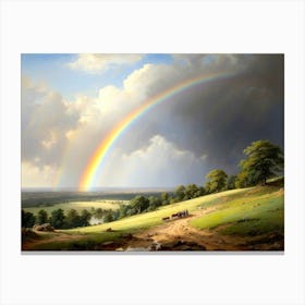Rainbow Over A Hill Canvas Print