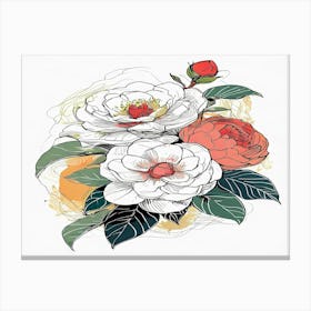 Camellias Canvas Print