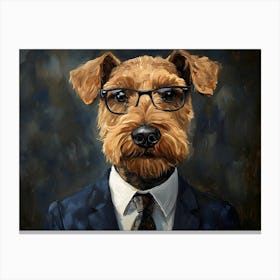 This Airedale Is All Business 3 Canvas Print