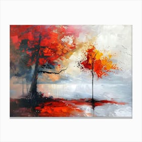 Autumn Trees abstract painting Canvas Print