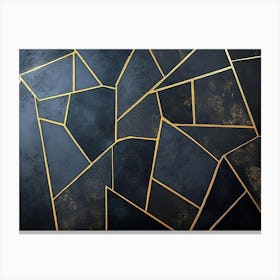 Gold And Black Geometric Pattern Canvas Print