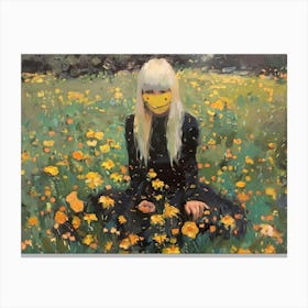 Face In The Field Canvas Print