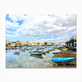 Boats In The Lagoon of San Gines, Arrecife, Lanzarote Canary Island (Spain Series) Canvas Print