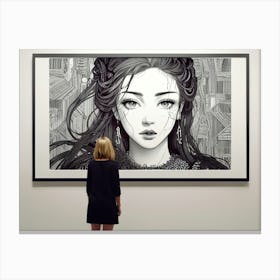 Black And White Drawing Canvas Print