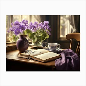 Purple Violas Canvas Print