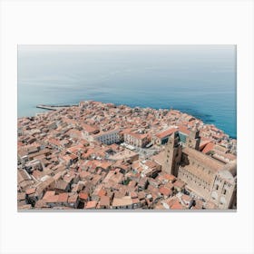 View on Cefalù in Sicily in Italy Canvas Print